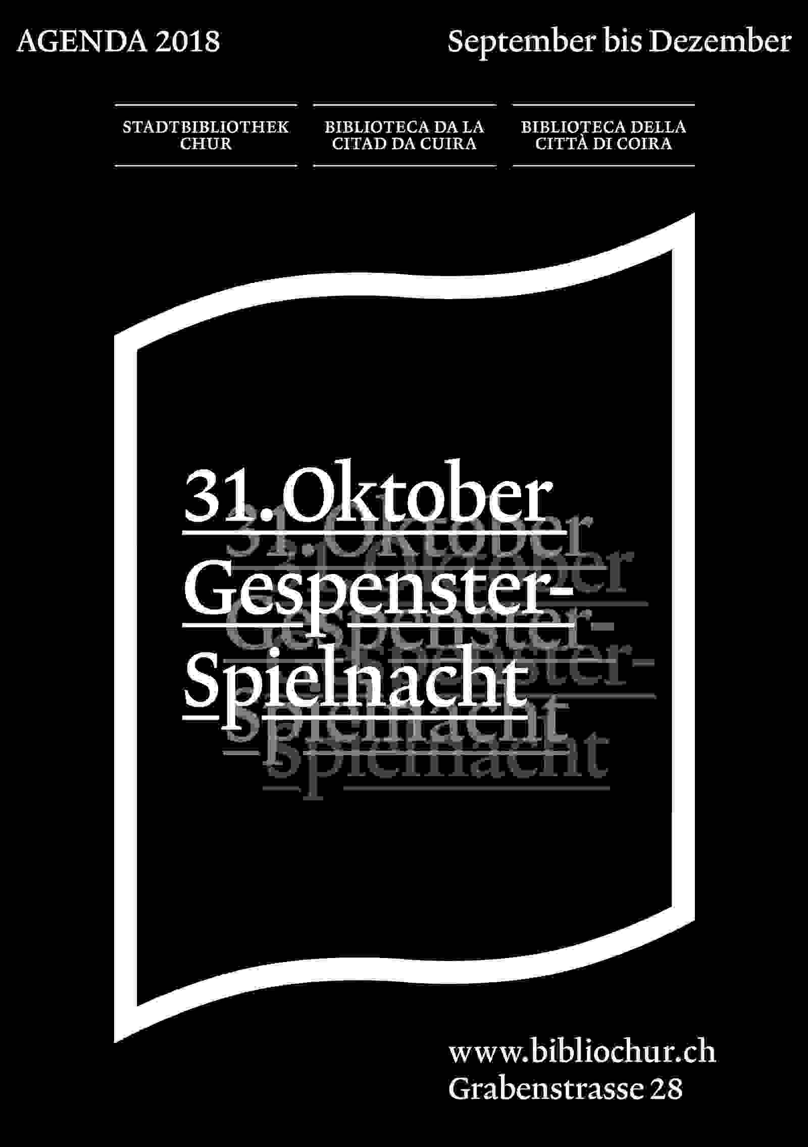 Agenda und Plakate Stadtbibliothek Chur