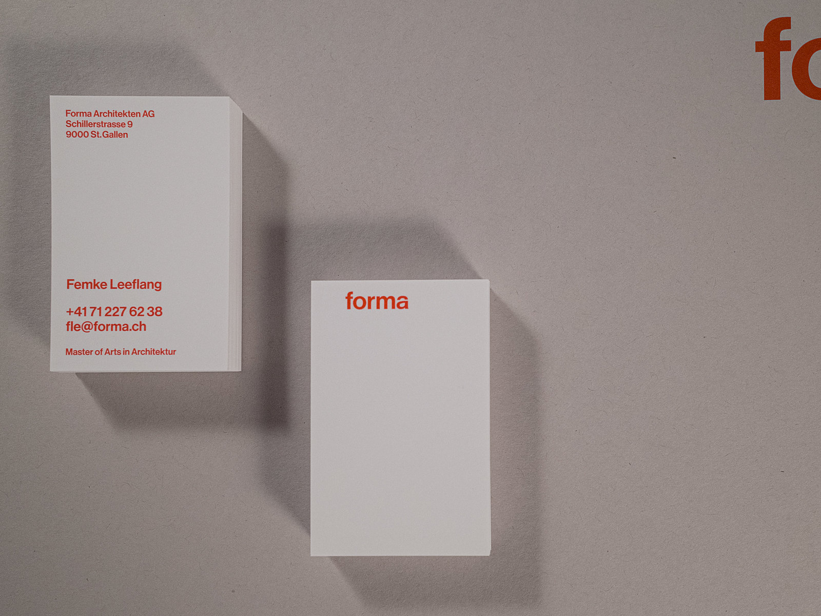 Visitenkarten forma Architekten