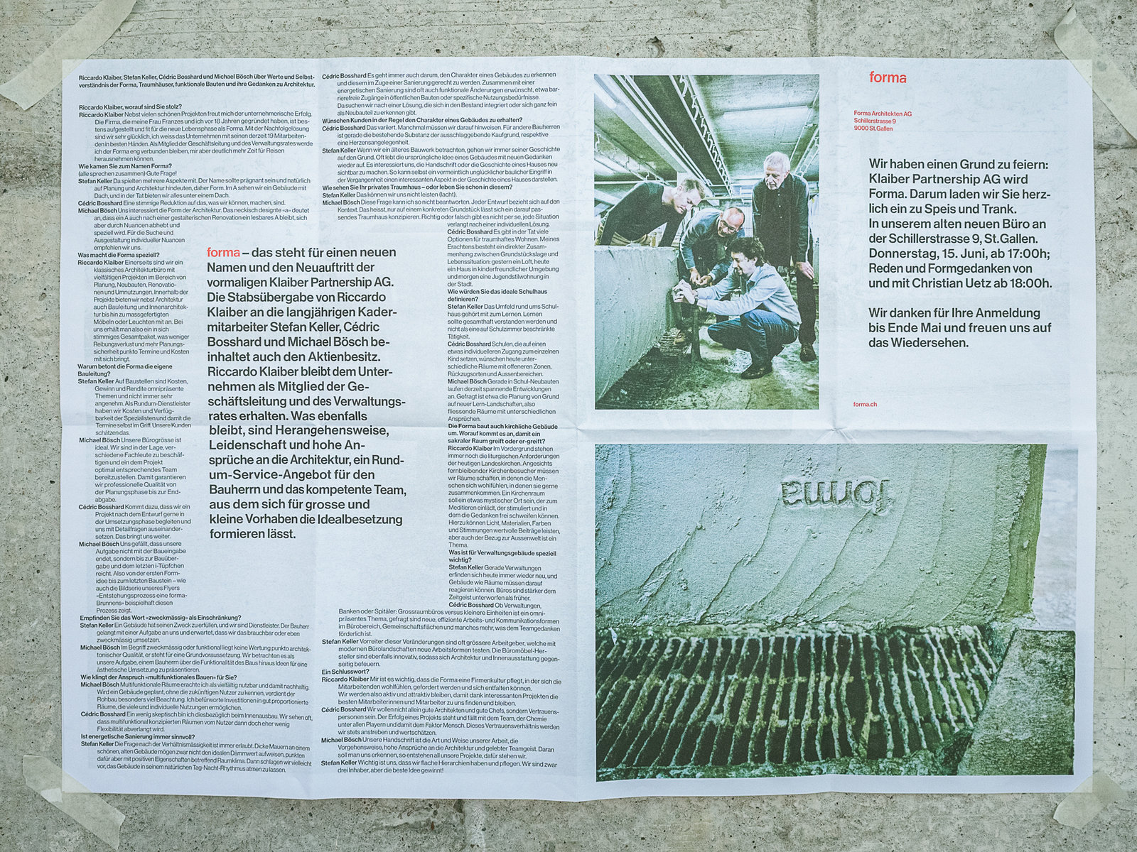 Einladungskarte forma Architekten