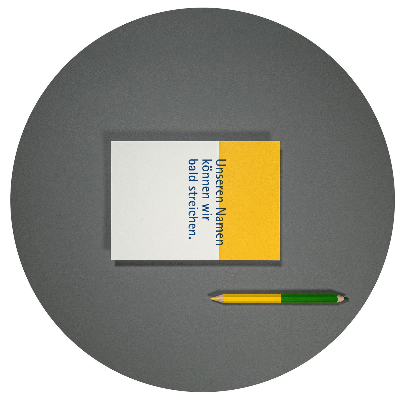 Ankündigungskarte gelbgruen