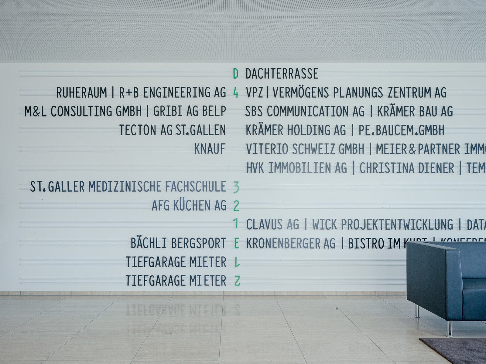 Signaletik Kurt Geschäftshaus