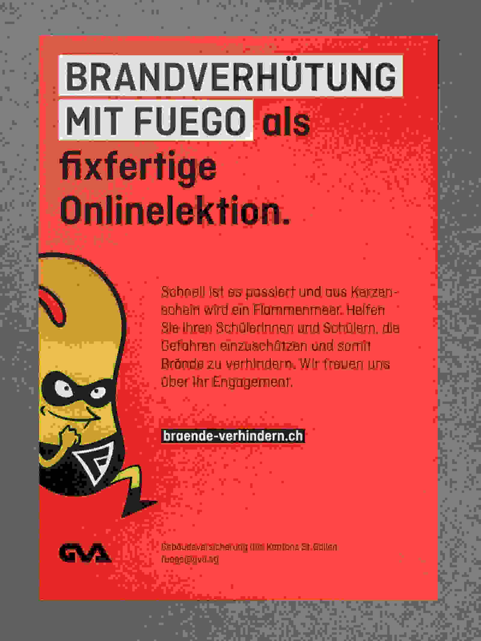 Flyer Präventions-Kampagne Brände verhindern GVA