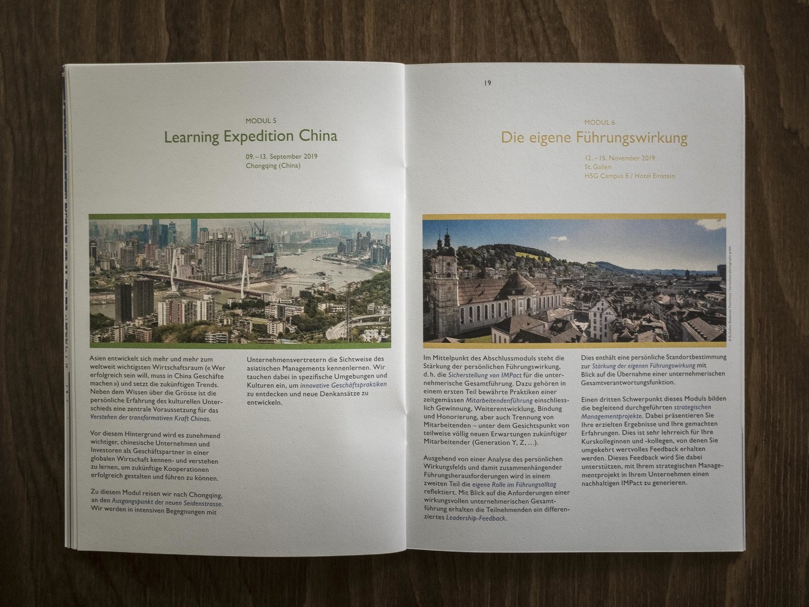 Broschüre IMP für den Kurs SKU der Universität St.Gallen