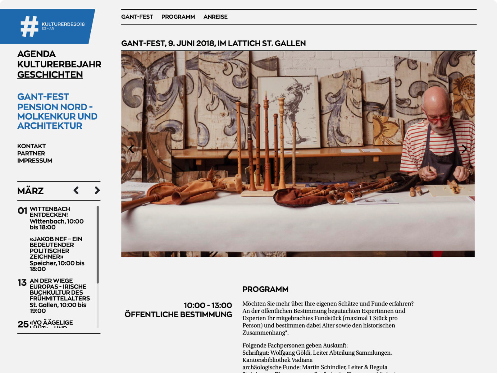 Agenda und Geschichten-Sammlung «Kulturerbe 2018 | SG-AR»