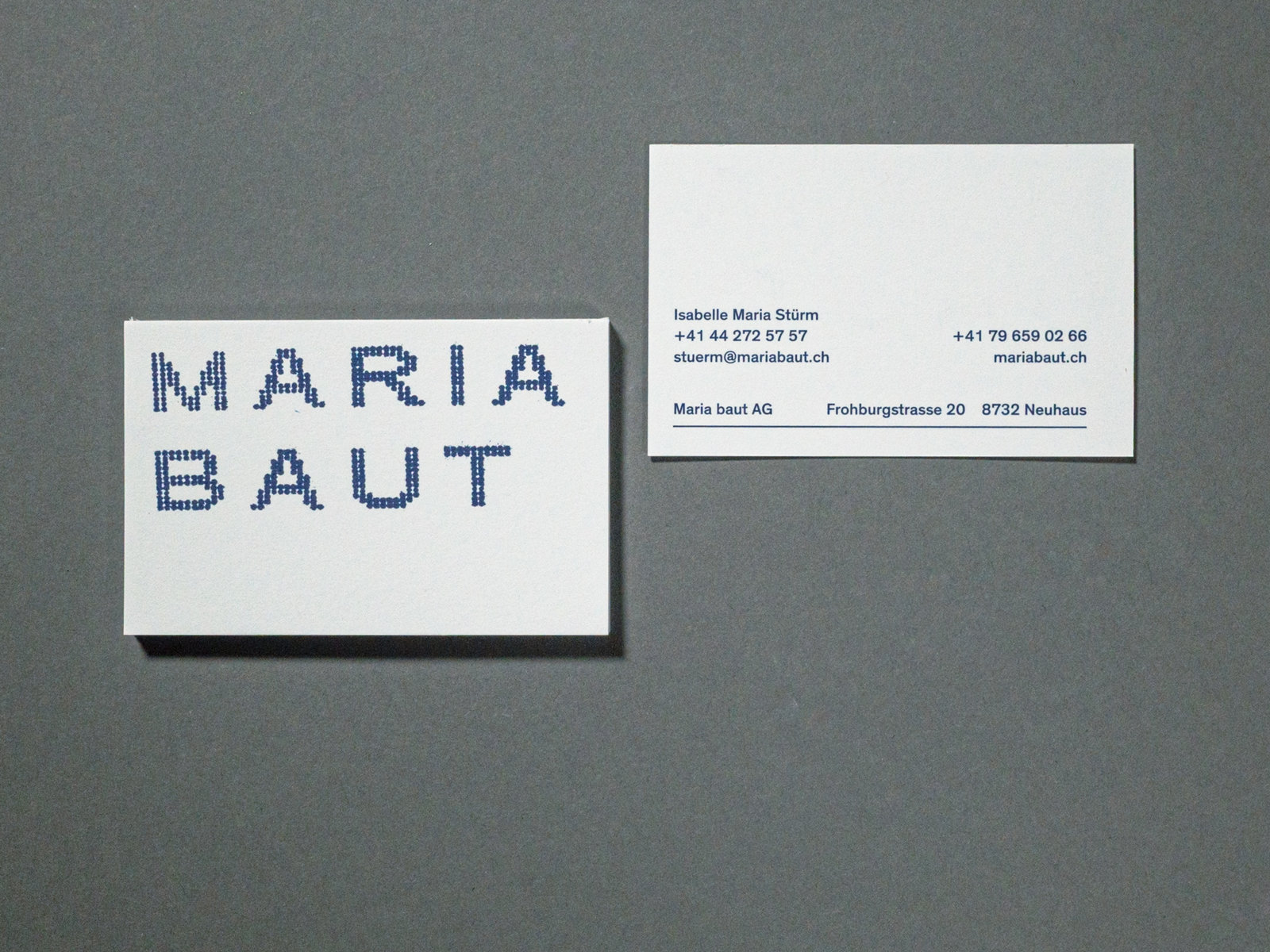 Visitenkarte Maria baut