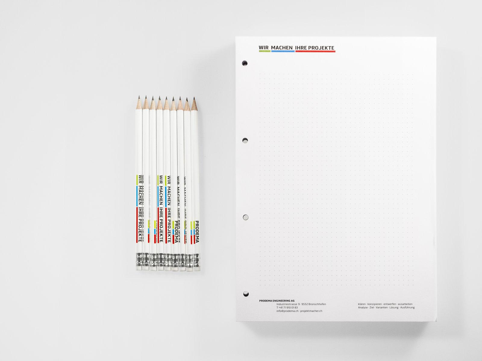 Block und Bleistift Prodema