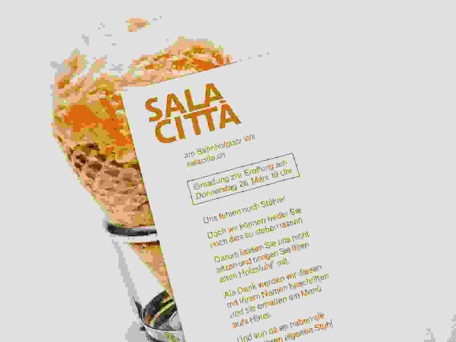 Einladungskarte Restaurant Sala Città