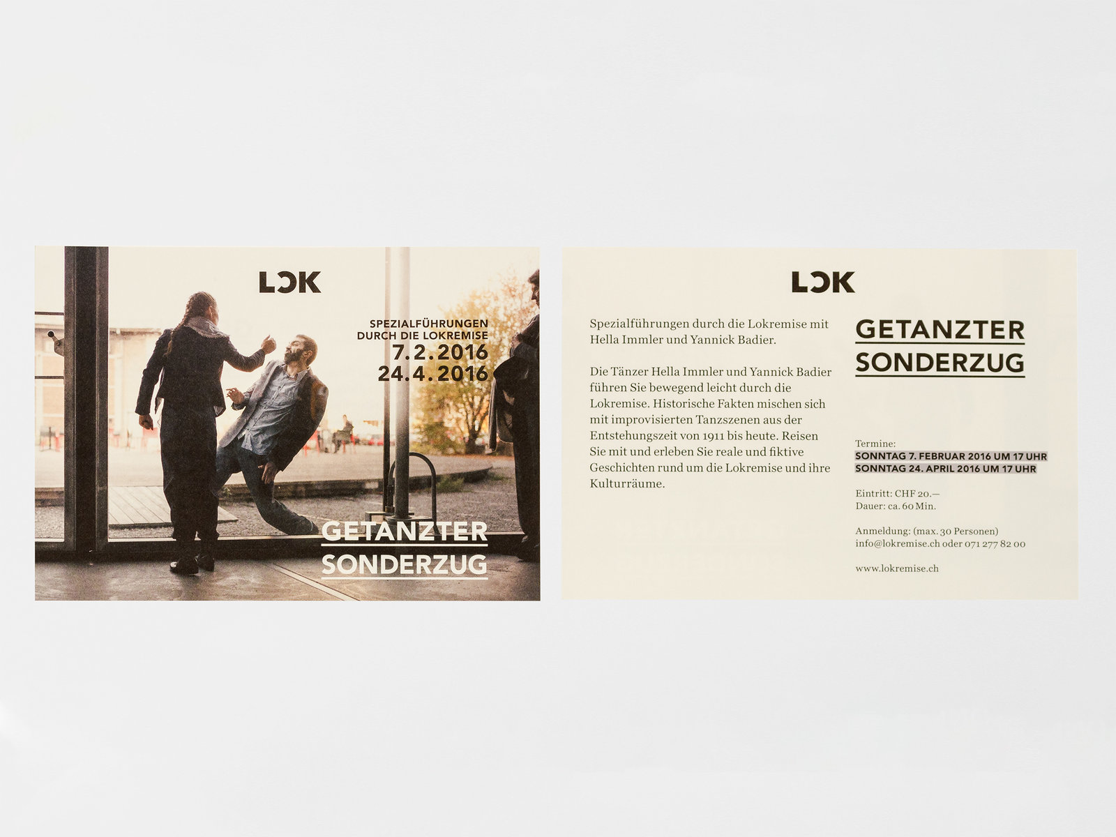 Flyer für den getanzten Sonderzug der Lokremise St.Gallen