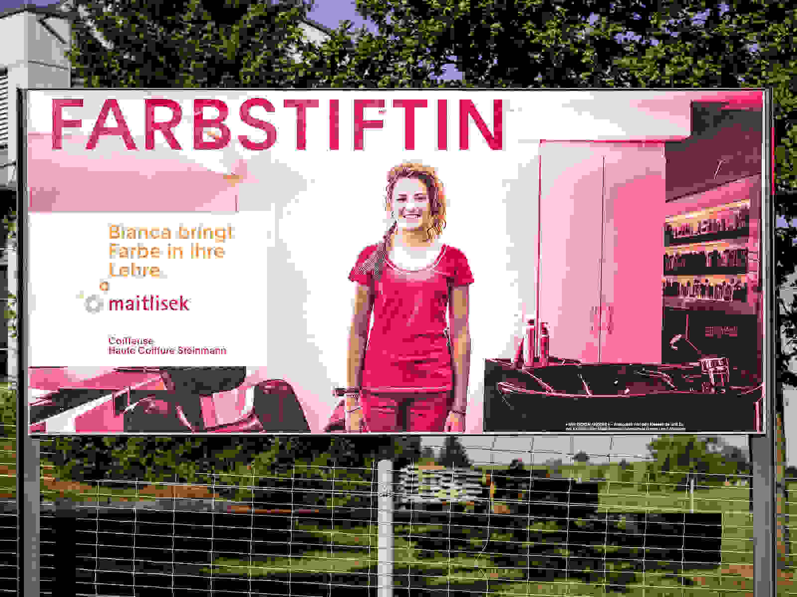 Plakatkampagne FARBSTIFTIN Maitlisek Gossau