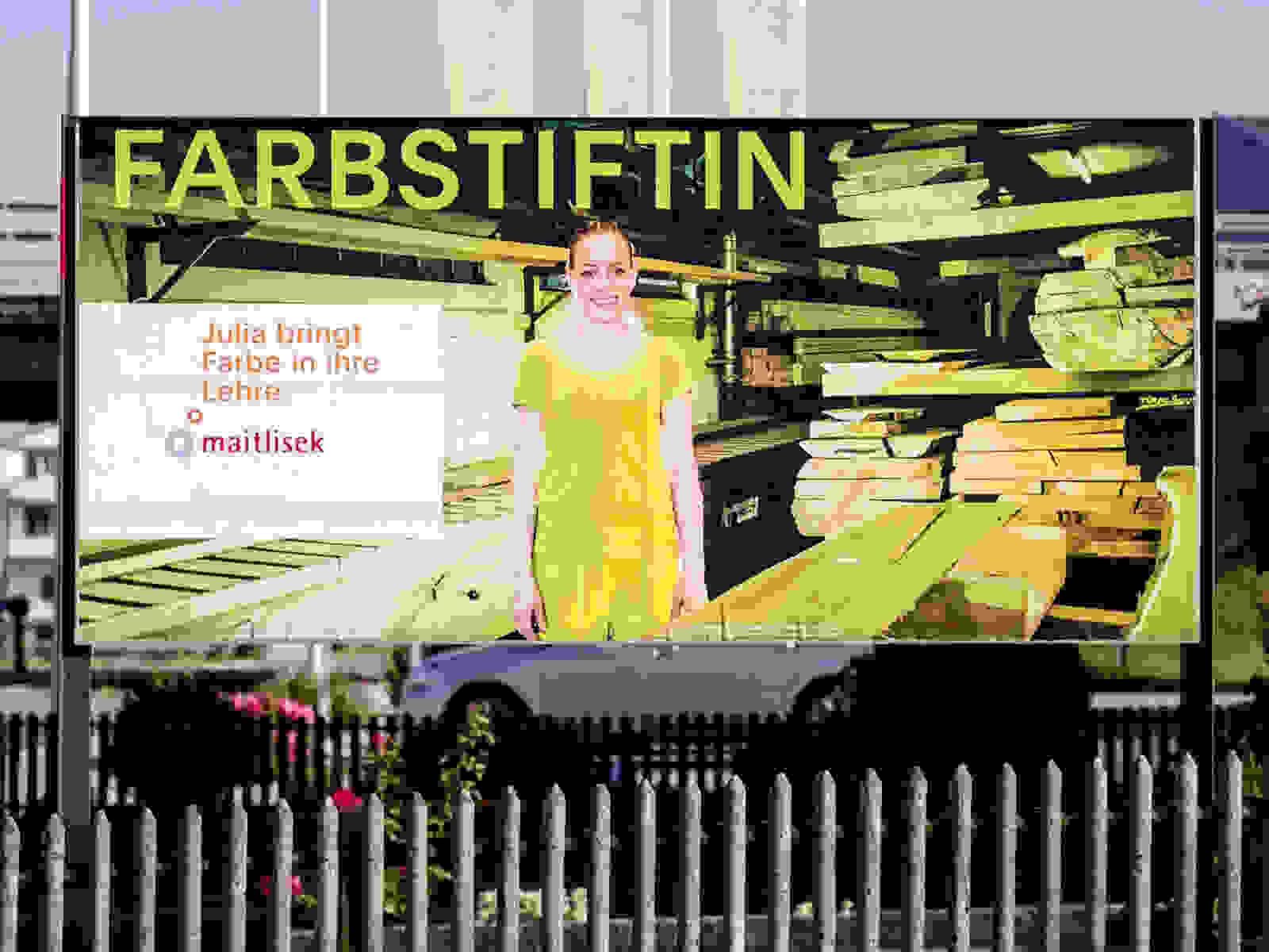 Plakatkampagne FARBSTIFTIN Maitlisek Gossau