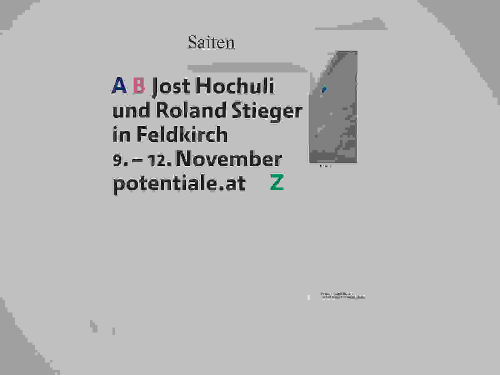 Ausstellung A B Jost Hochuli und Roland Stieger in Feldkirch Z