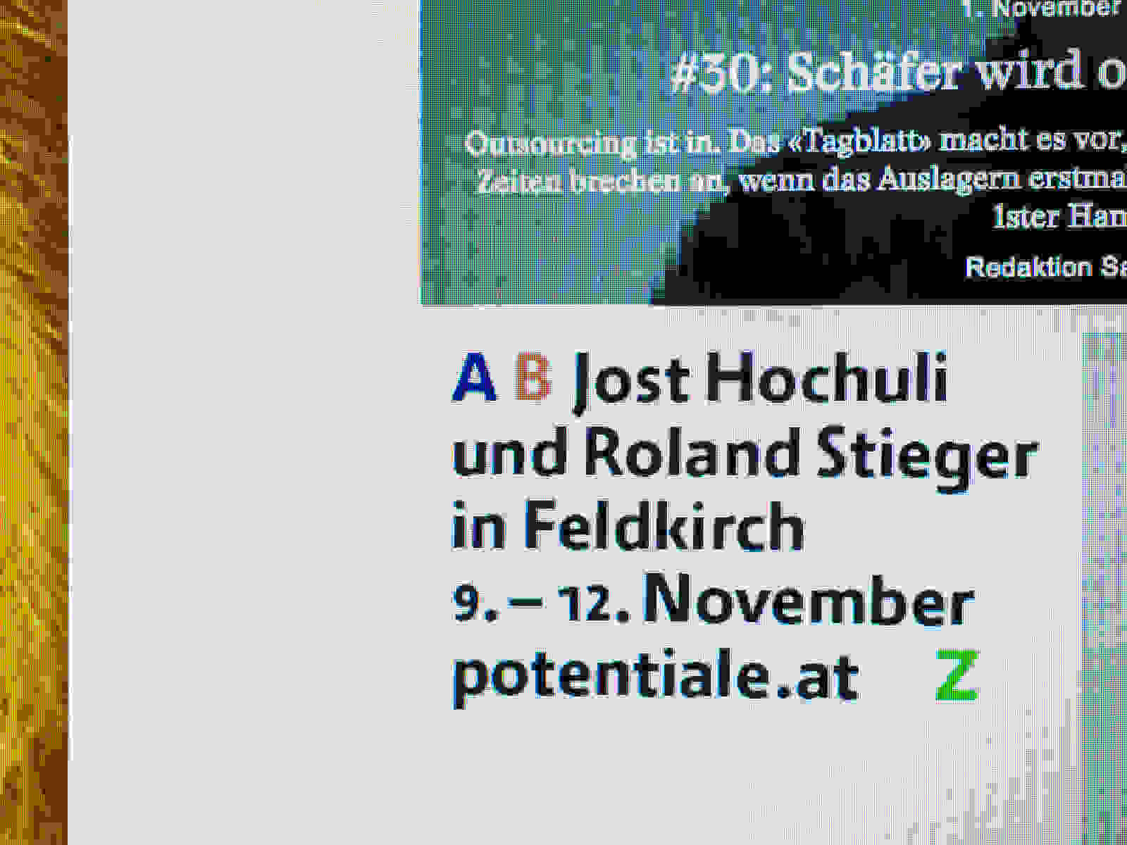 Ausstellung A B Jost Hochuli und Roland Stieger in Feldkirch Z