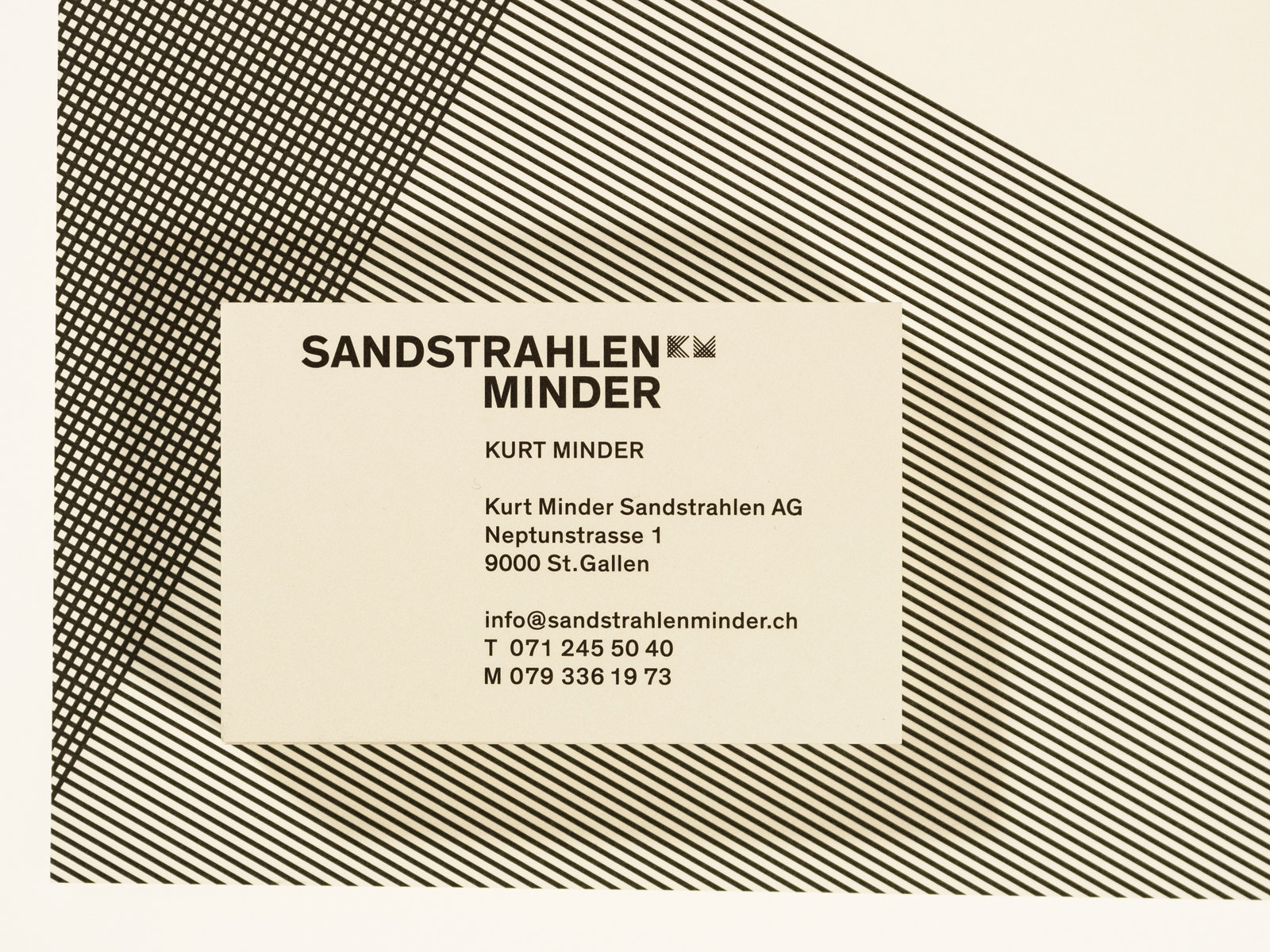 Visitenkarte Sandstrahlen Minder